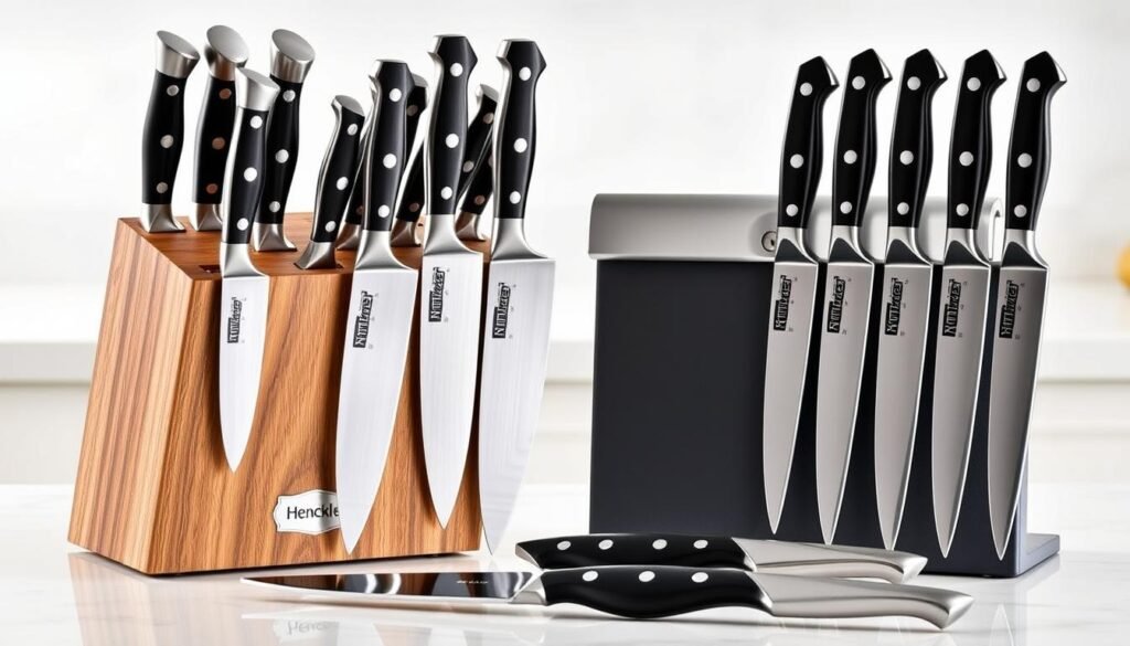 Henckels International Statement 12-Piece knife set with steak knives and hardwood block