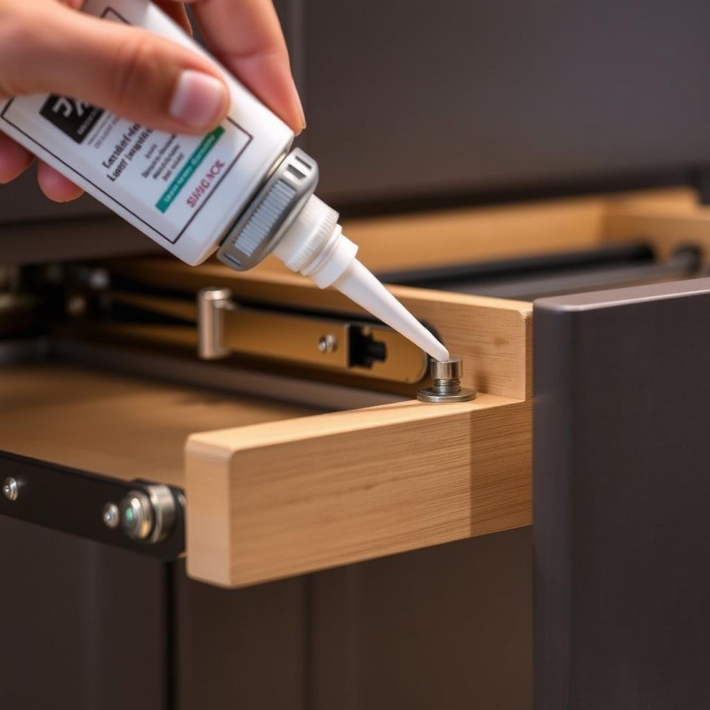 Lubricating drawer slides and hinges on luxury kitchen storage systems